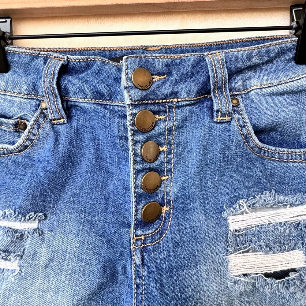 Tinseltown Distressed Denim Shorts - Picture 3 of 4